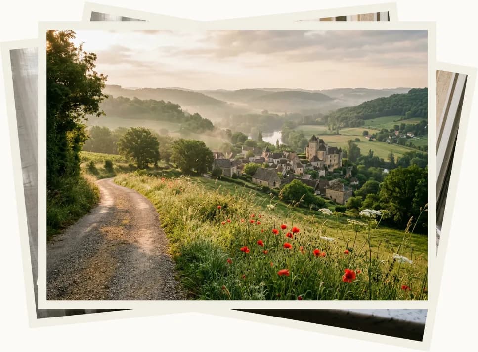 Polaroid photographs of the French countryside
